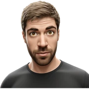 male portrait in black shirt sticker