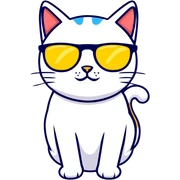 Cat with sunglasses sticker