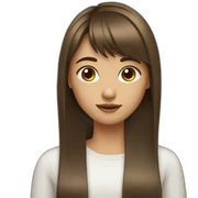 girl with brown straight long hair and bangs sticker