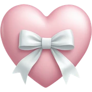 Pastel pink heart with white bow sticker