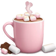 Light Pink mug of hot chocolate with marshmallows  sticker