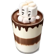 Chocolade melk met marshmallows  sticker