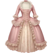 Rococo dress with pale pink and lace sticker