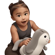 girl with stuffed cat toy sticker