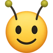 face with alien antennae emoji, digital illustration, no background sticker