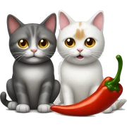 cat and chili mixed sticker