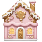 light pink and gold and white gingerbread house sticker