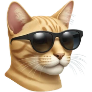 Cat with sunglasses sticker
