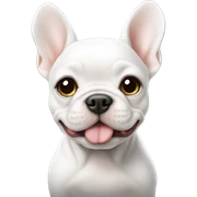 White Frenchie puppy sticker