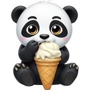 Panda eating ice cream sticker
