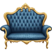 Navy blue rococo sofa sticker