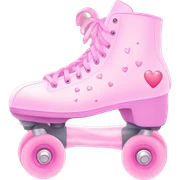 Pastel Pink Roller Skates "A pair of pastel pink roller skates with glowing wheels, sparkling laces, and tiny heart patterns along the sides." sticker
