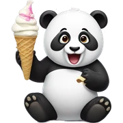 Panda eating ice cream sticker