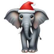 Elephant wearing a Santa hat  sticker