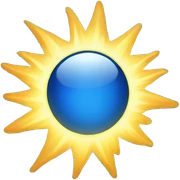 Blue sun sticker