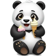 Panda eating ice cream sticker