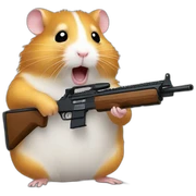 hamster ith a rifle sticker