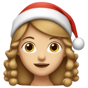 Light brown hair girl in Christmas hat sticker