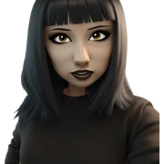 girl with black hair sticker