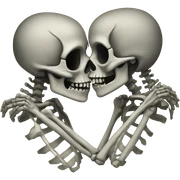 skeleton kiss sticker