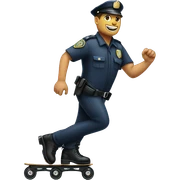 A policeman on roller blades sticker