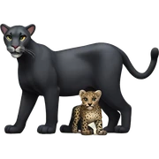Big black puma and a leopard cub sticker