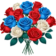 Red, white, and blue boquet sticker