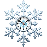 Clock with a snowflake sticker