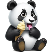 Panda eating ice cream sticker