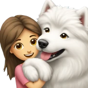 Samoyed in love with girl Samoyed  sticker