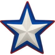 red, white and blue star sticker