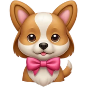 Dog with a bow sticker