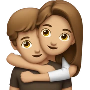 Hugging couple with brown hair  sticker