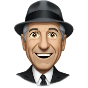 Leonard cohen smiling sticker