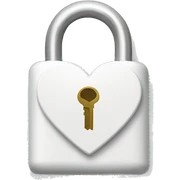 white heart shaped lock and key sticker