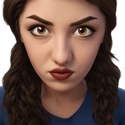 realistic portrait of brown-haired girl sticker