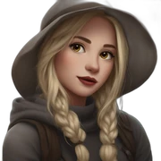 blonde girl with hat sticker