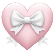 Pastel pink heart with white bow sticker