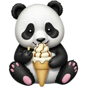 Panda eating ice cream sticker