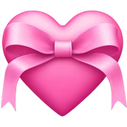 Pink heart with bow sticker