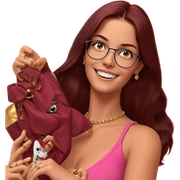 smiling girl with jewelry sticker