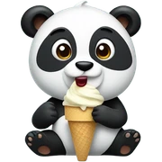 Panda eating ice cream sticker