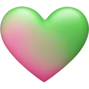 pink and green heart  sticker