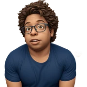 brown haired boy in glasses sticker
