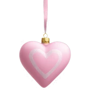 pastel pink heart shaped christmas ornament  sticker