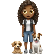 Girl with dog  sticker