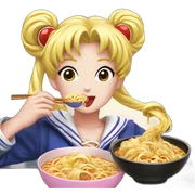 usagi sailor moon eating ramen sticker