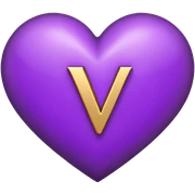 The Letter “y” inside a Purple Heart sticker