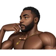muscular dark-skinned man portrait sticker