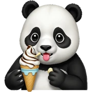Panda eating ice cream sticker